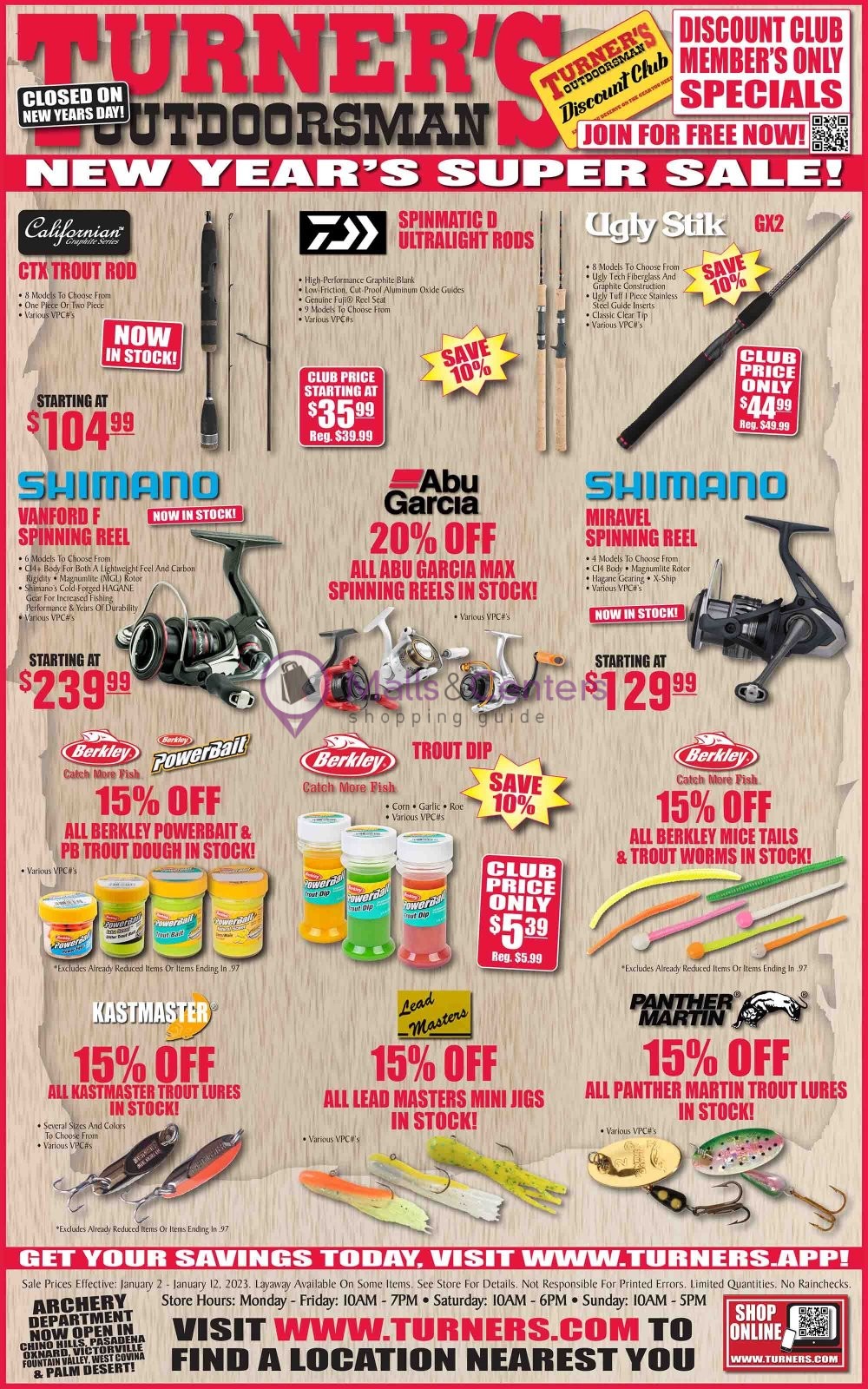 Turner's Outdoorsman Weekly ad valid from 01/02/2023 to 01/12/2023