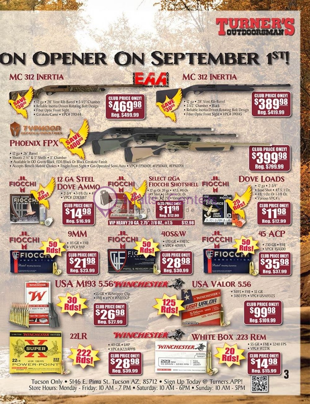 Turner's Outdoorsman Weekly Ad sales & flyers specials MallsCenters