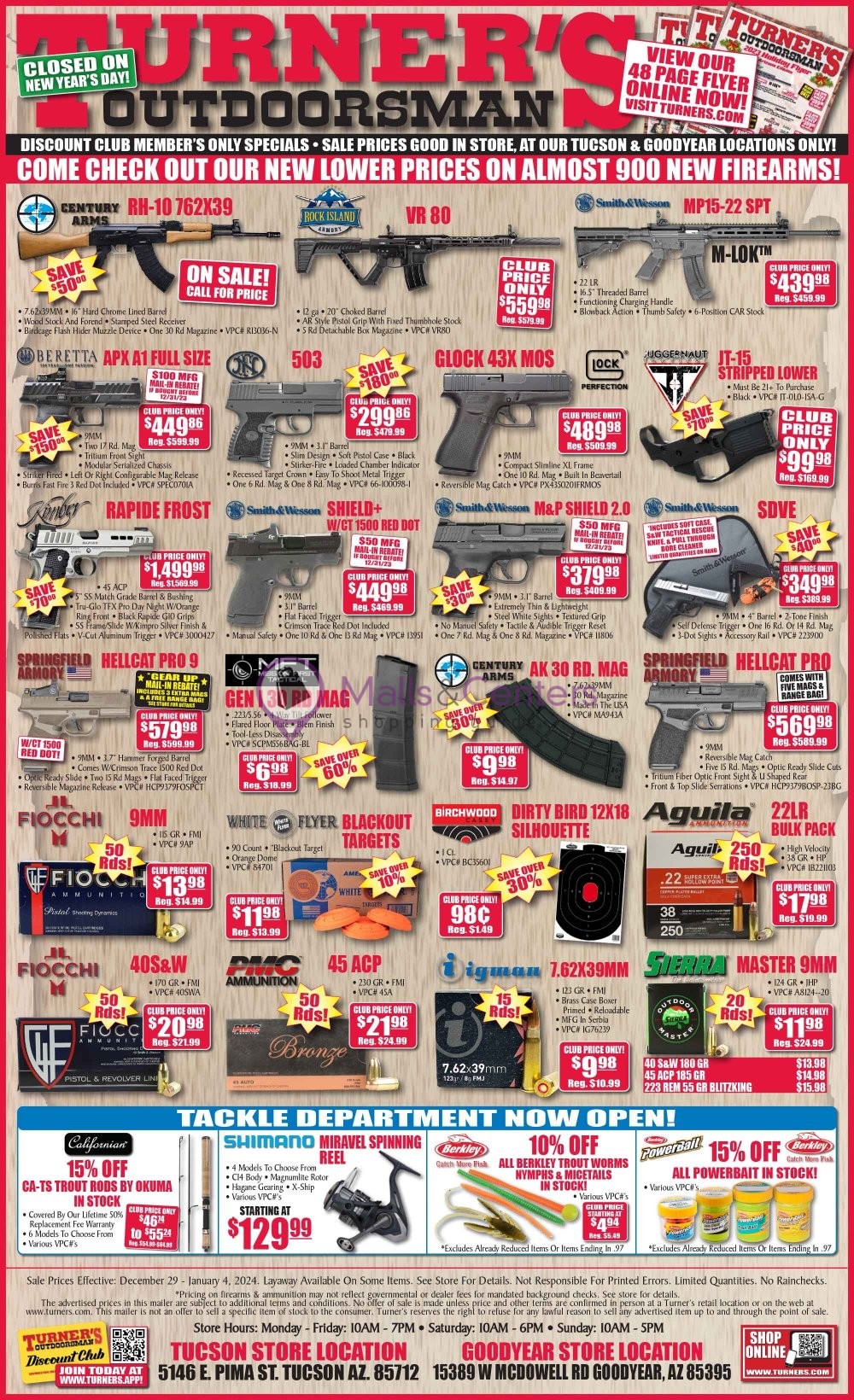 Turner's Outdoorsman Weekly ad valid from 12/29/2023 to 01/04/2024 MallsCenters