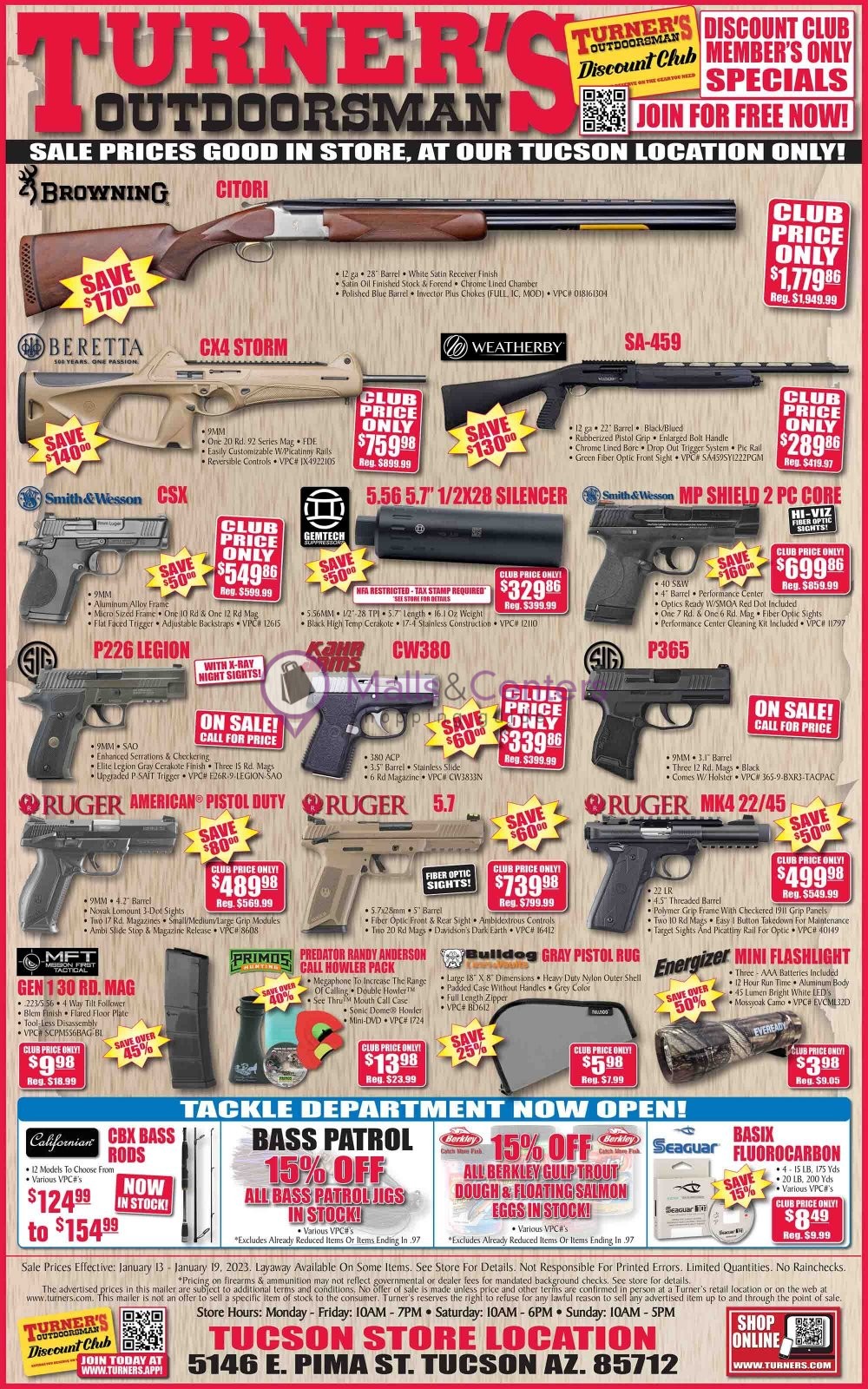 Turner's Outdoorsman Weekly ad valid from 01/13/2023 to 01/19/2023