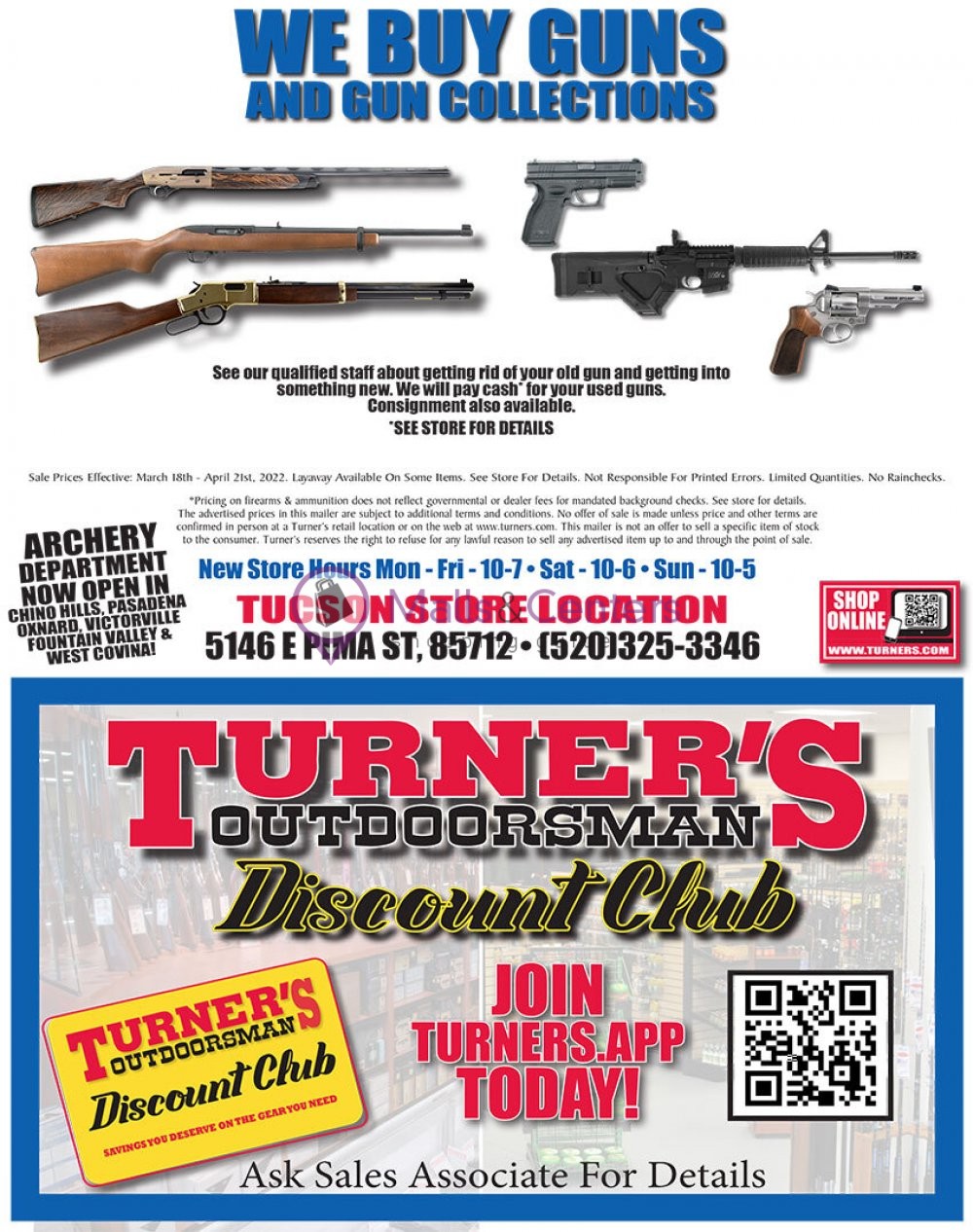 Turner's Outdoorsman Weekly Ad sales & flyers specials MallsCenters