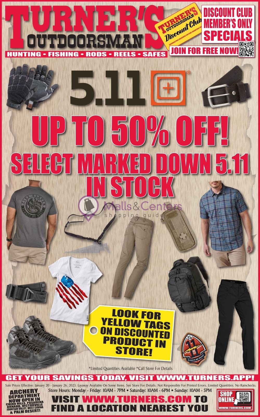 Turner's Outdoorsman Weekly ad valid from 01/20/2023 to 01/26/2023