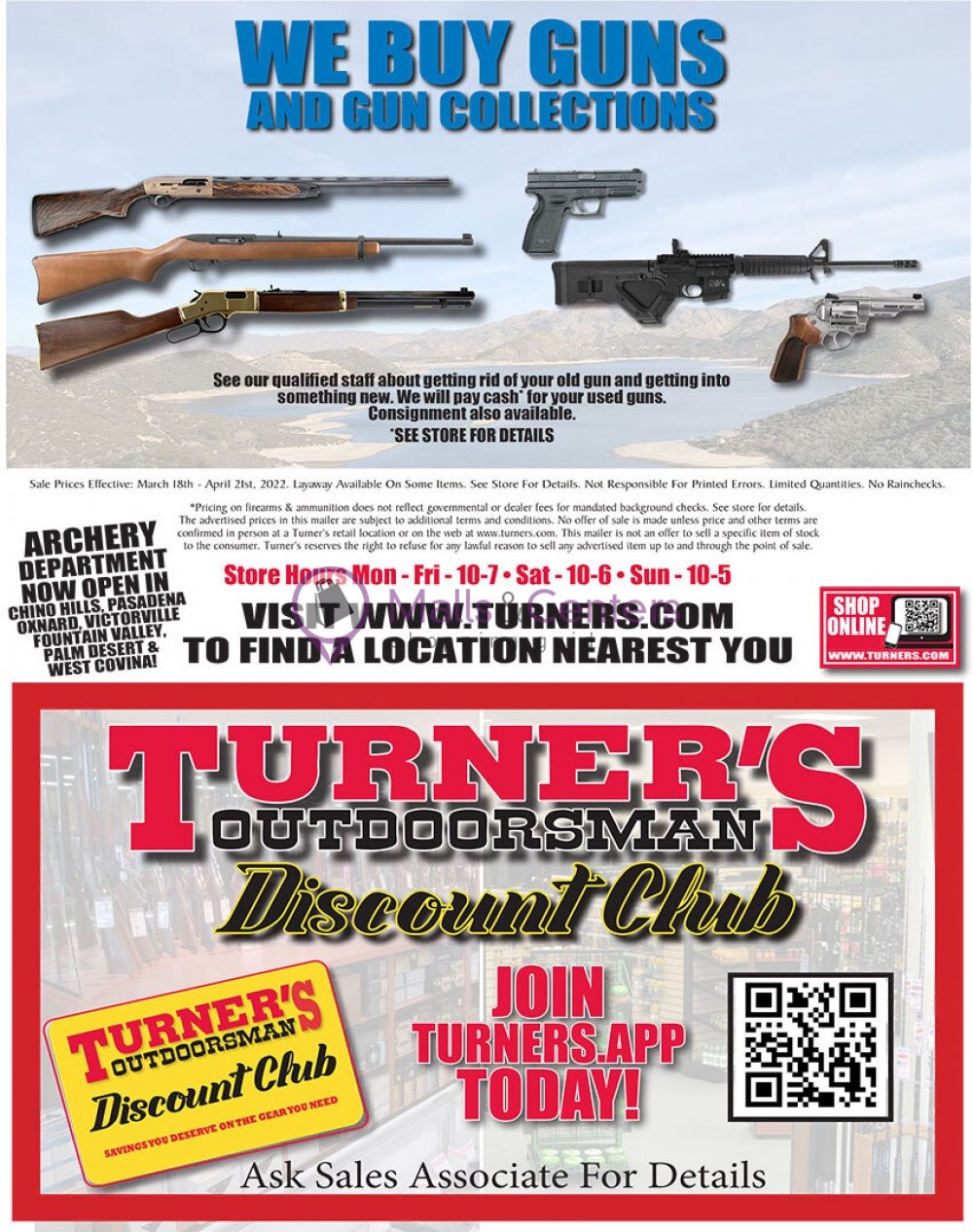 Turner's Outdoorsman Weekly Ad sales & flyers specials MallsCenters