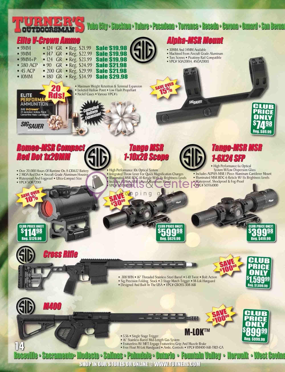 Turner's Outdoorsman Weekly Ad sales & flyers specials MallsCenters