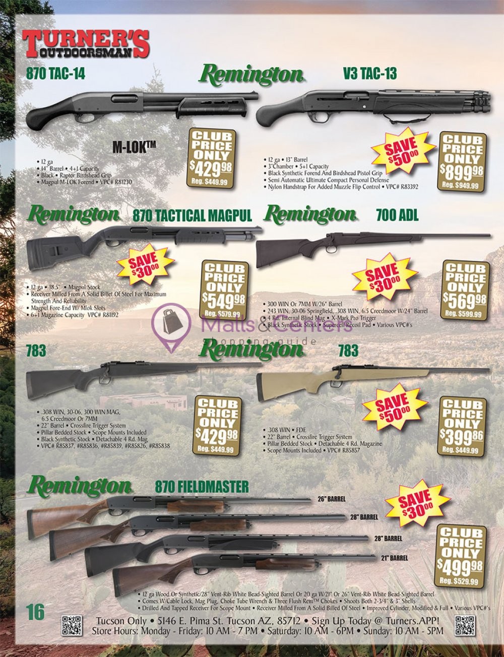 Turner's Outdoorsman Weekly Ad sales & flyers specials MallsCenters