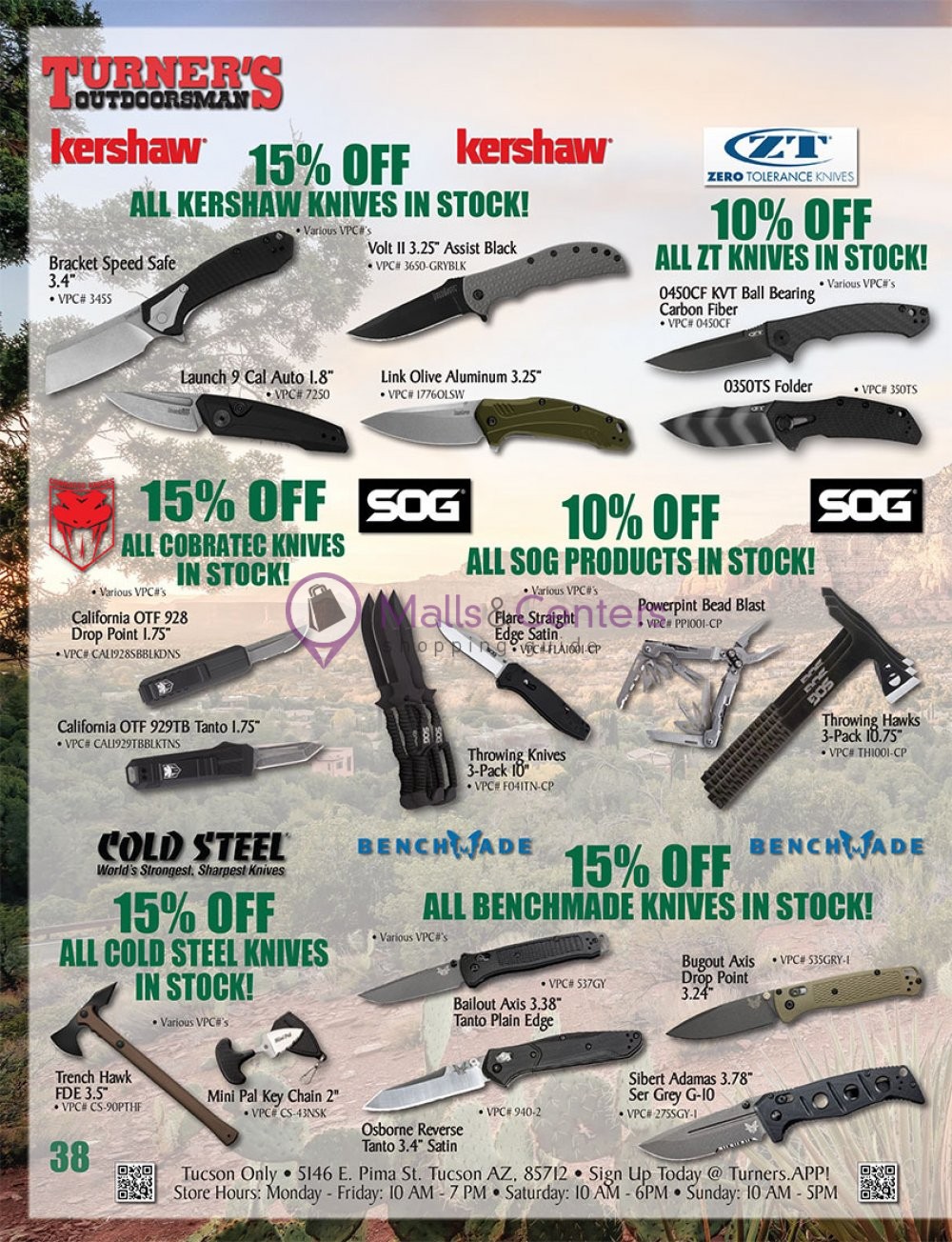Turner's Outdoorsman Weekly Ad sales & flyers specials MallsCenters