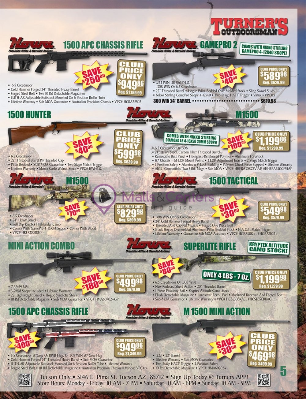 Turner's Outdoorsman Weekly Ad sales & flyers specials MallsCenters