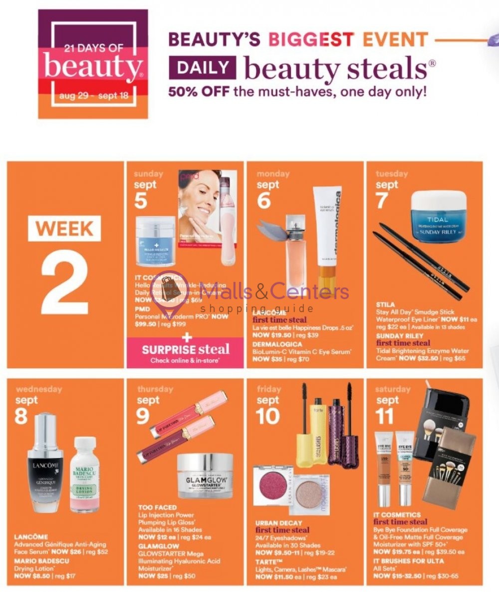 Ulta Beauty Weekly Ad sales & flyers specials MallsCenters