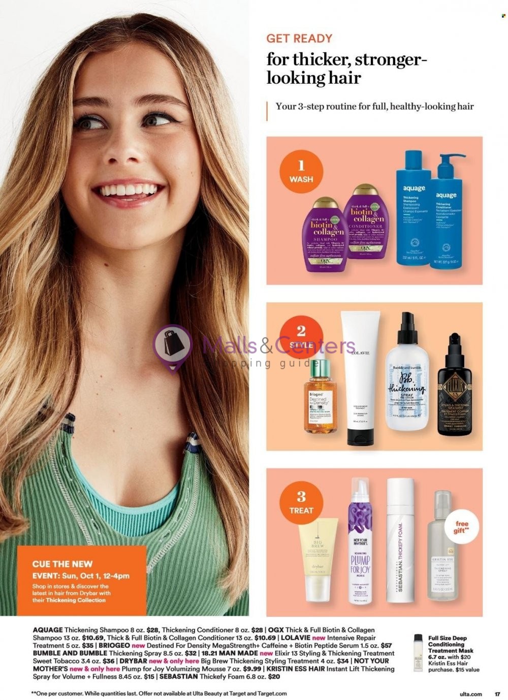 Weekly ad for Ulta Beauty valid: 10/01/2023 - 10/21/2023, page 17 Weekly ad for Ulta Beauty valid: 10/01/2023 - 10/21/2023, page 17