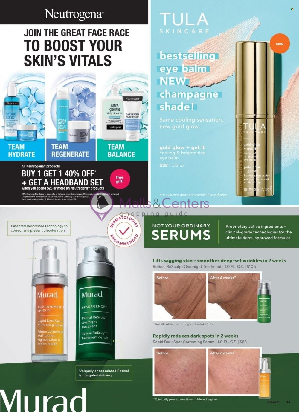 Weekly ad for Ulta Beauty valid: 10/01/2023 - 10/21/2023, page 43 Weekly ad for Ulta Beauty valid: 10/01/2023 - 10/21/2023, page 43