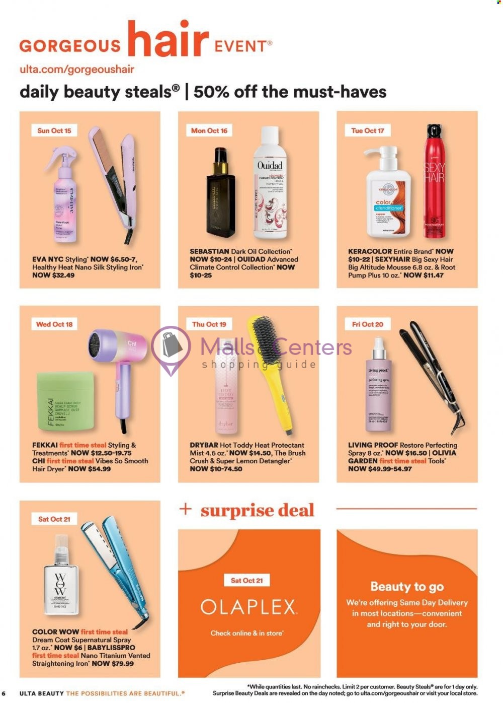 Weekly ad for Ulta Beauty valid: 10/01/2023 - 10/21/2023, page 6 Weekly ad for Ulta Beauty valid: 10/01/2023 - 10/21/2023, page 6