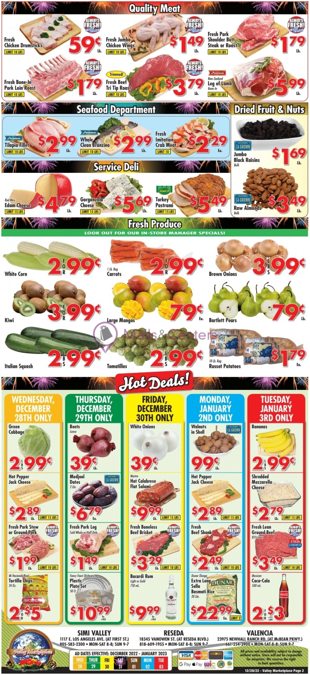 Valley Marketplace Weekly ad valid from 12/28/2022 to 01/03/2023