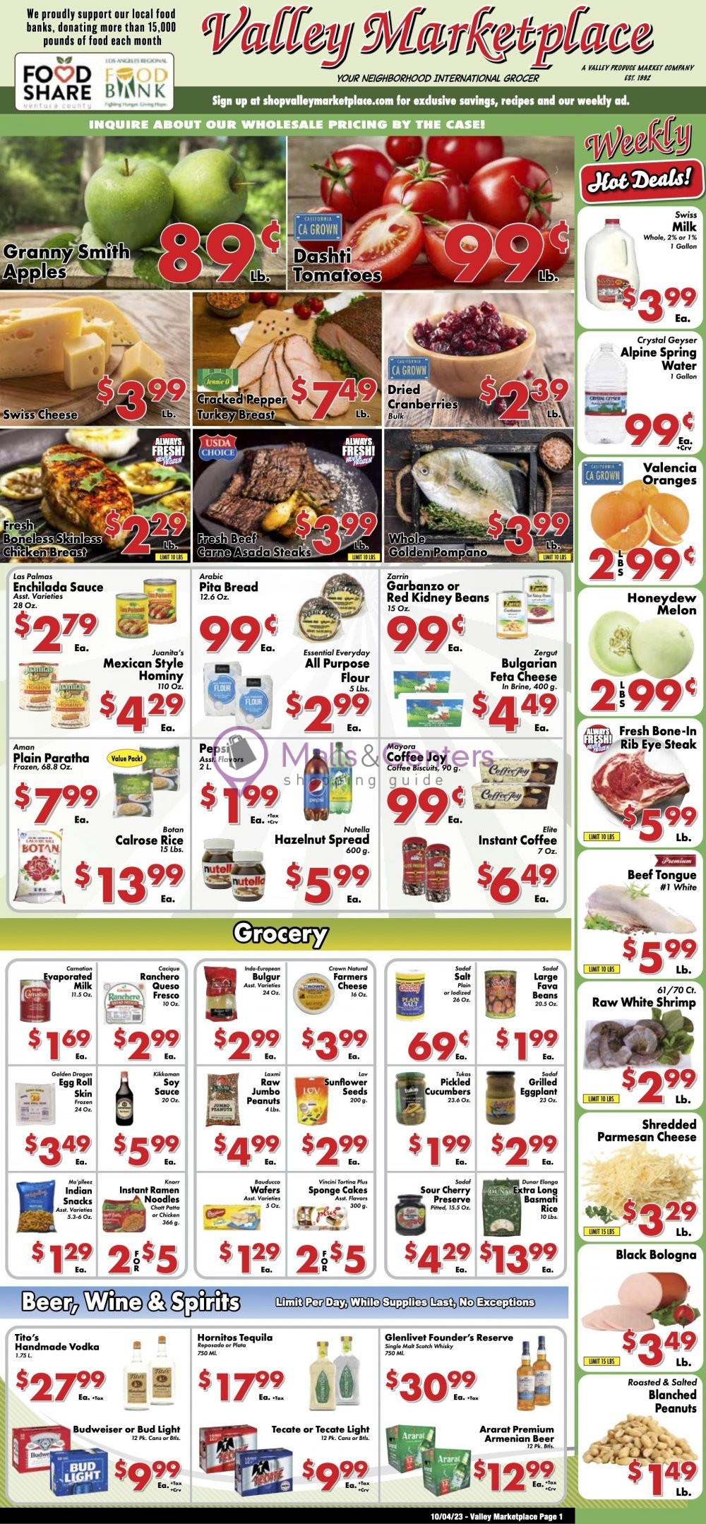 Valley Marketplace Weekly ad valid from 10/04/2023 to 10/10/2023 MallsCenters