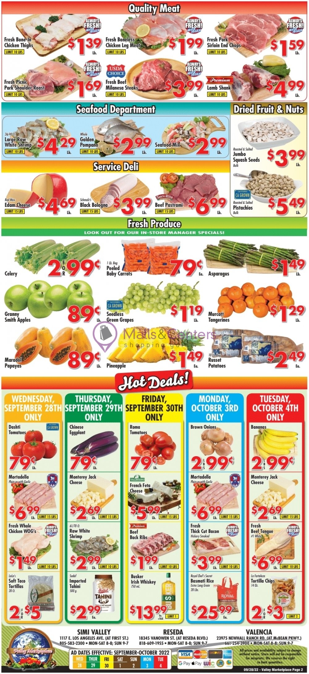 Valley Marketplace Weekly ad valid from 09/28/2022 to 10/04/2022