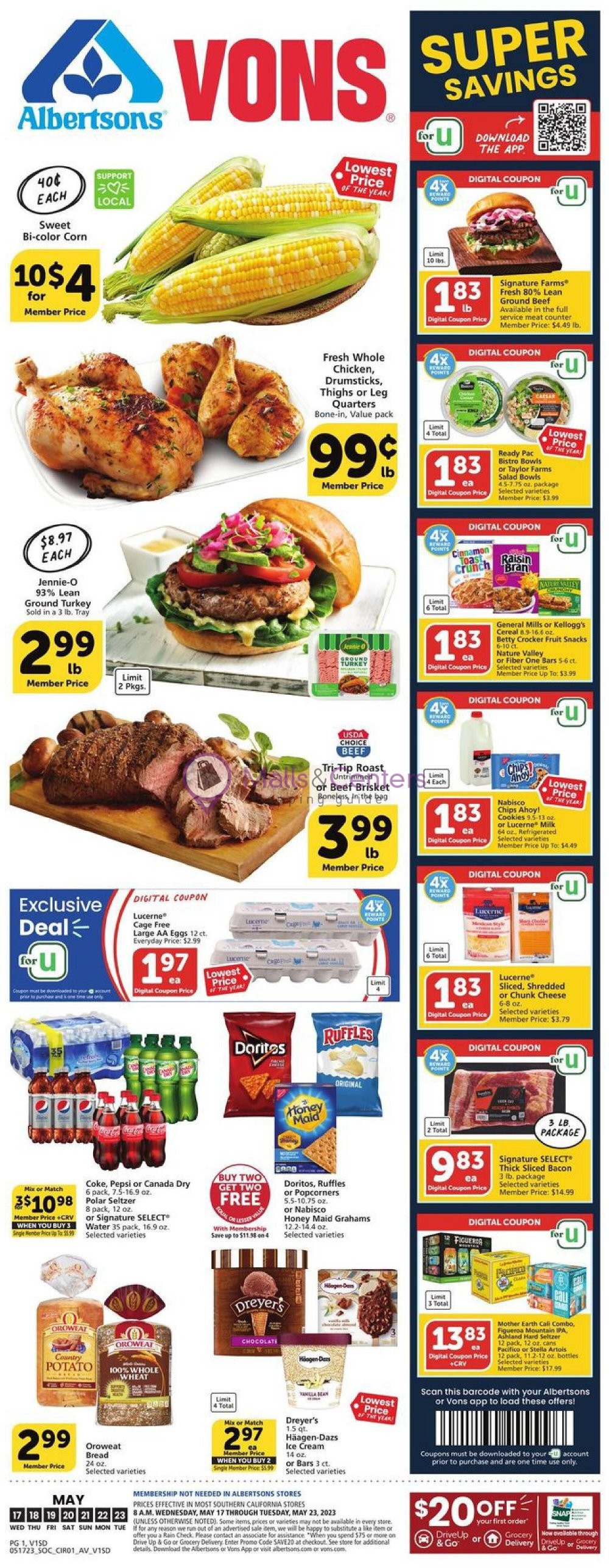 Vons Weekly ad valid from 05/17/2023 to 05/23/2023 MallsCenters