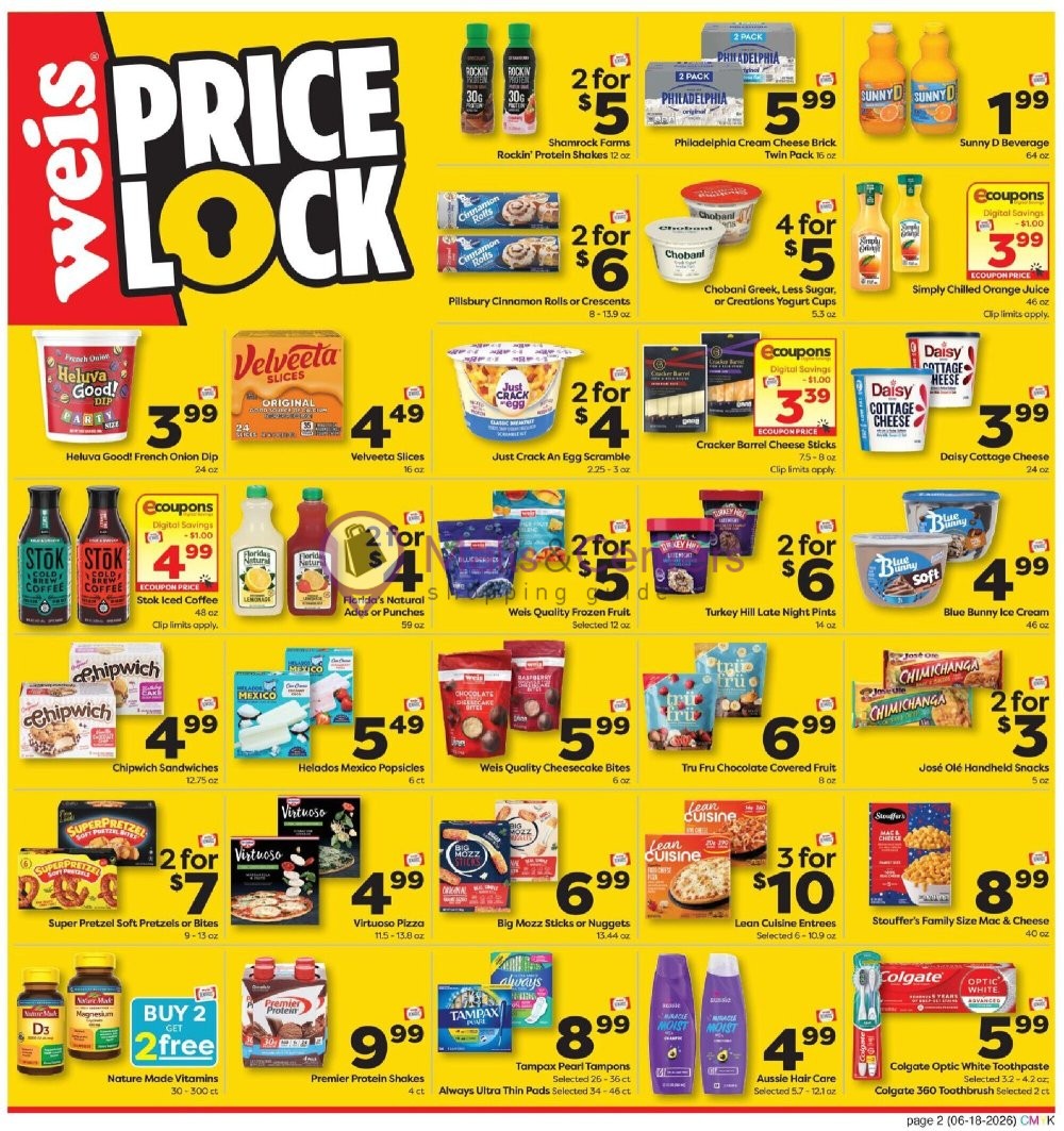 Weekly ad for Weis Markets valid: 06/18/2026 - 07/15/2026, page 2