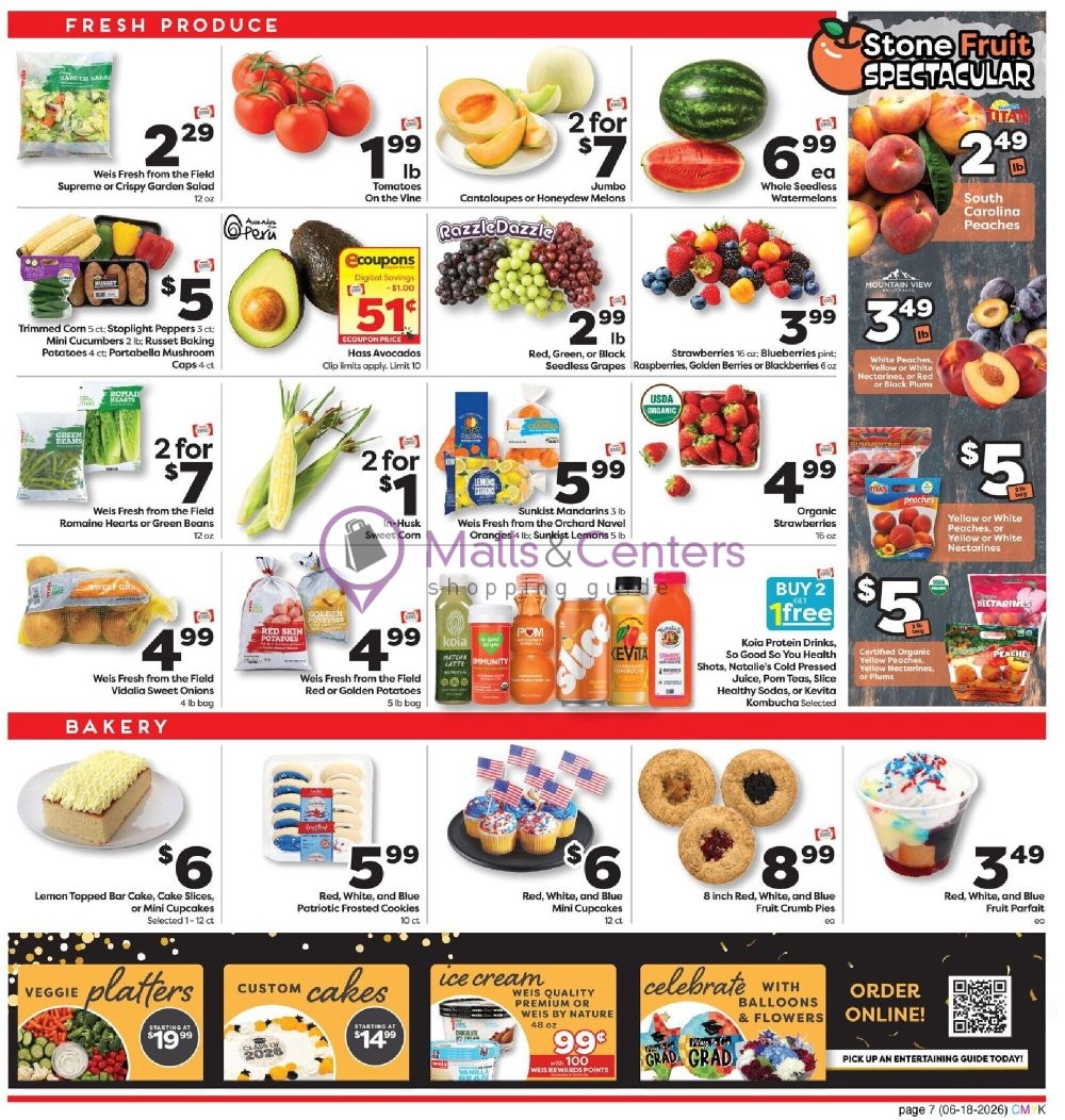Weekly ad for Weis Markets valid: 06/18/2026 - 07/15/2026, page 7