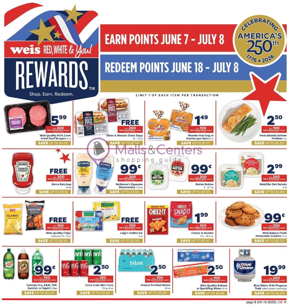 Weekly ad for Weis Markets valid: 06/18/2026 - 07/15/2026, page 8