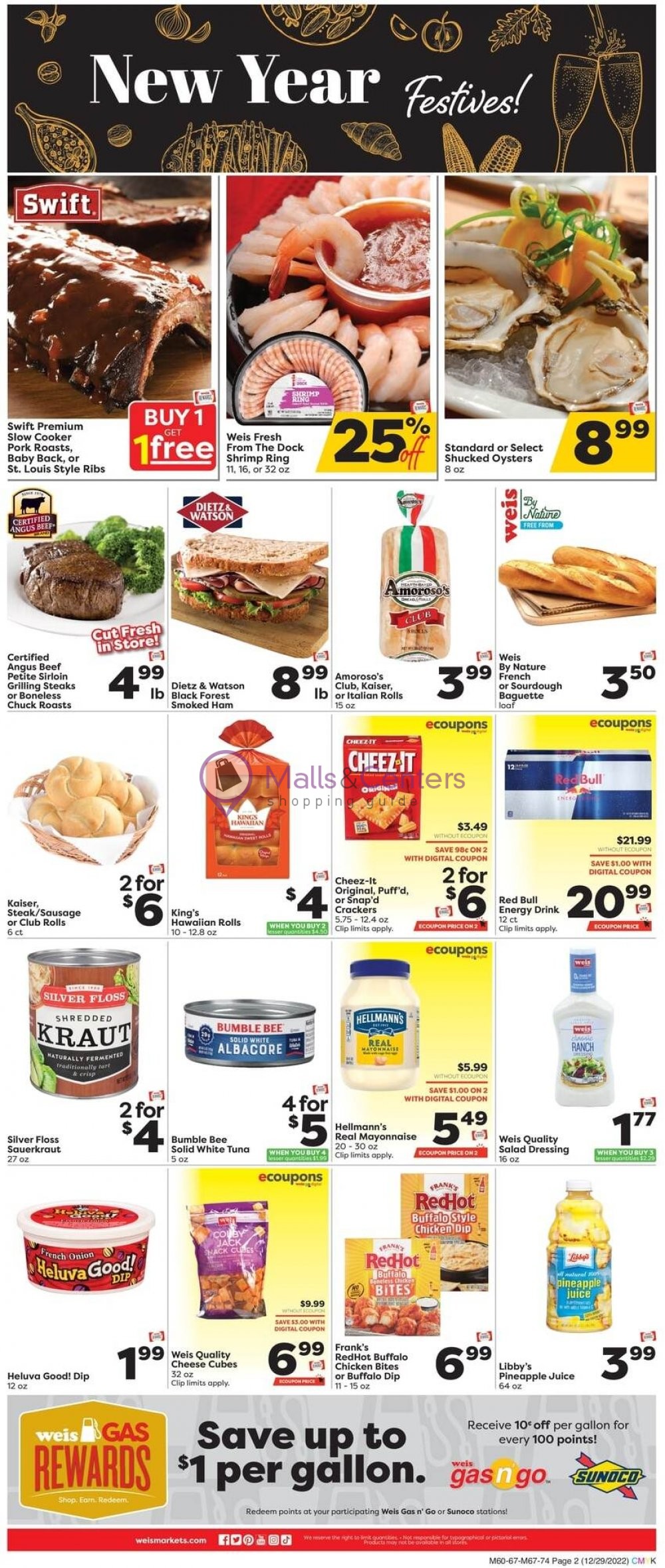 Weis Markets Weekly ad valid from 12/29/2022 to 01/04/2023 MallsCenters