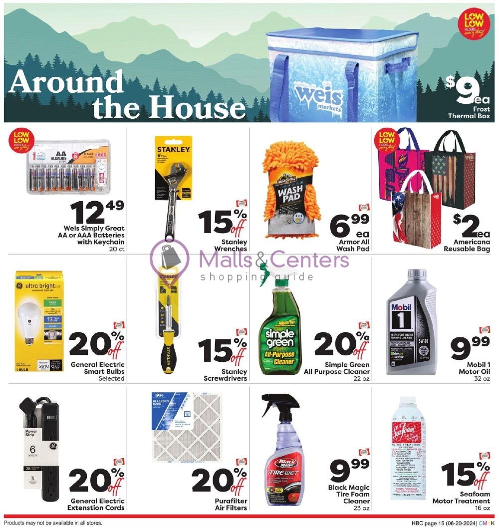 Weekly ad for Weis Markets valid: 06/20/2024 - 07/24/2024, page 15