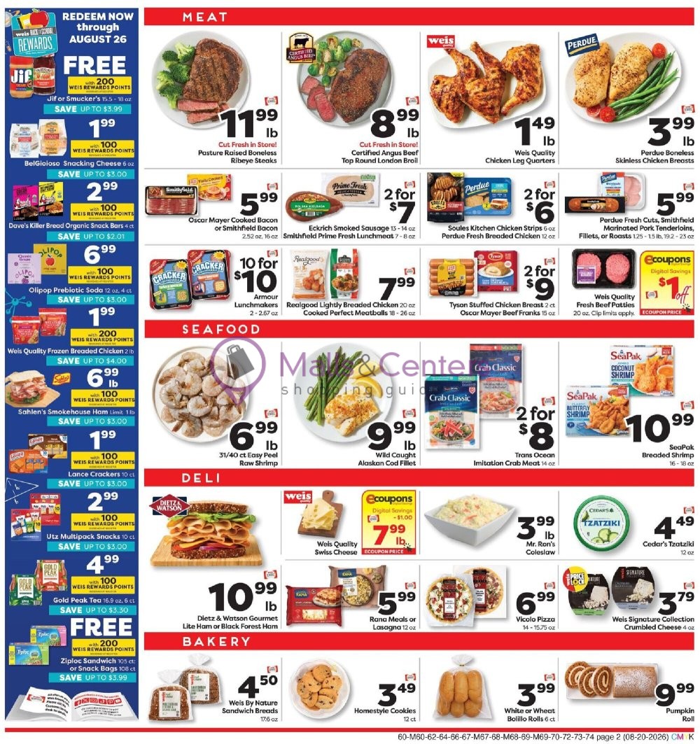 Weekly ad for Weis Markets valid: 08/20/2026 - 08/26/2026, page 2