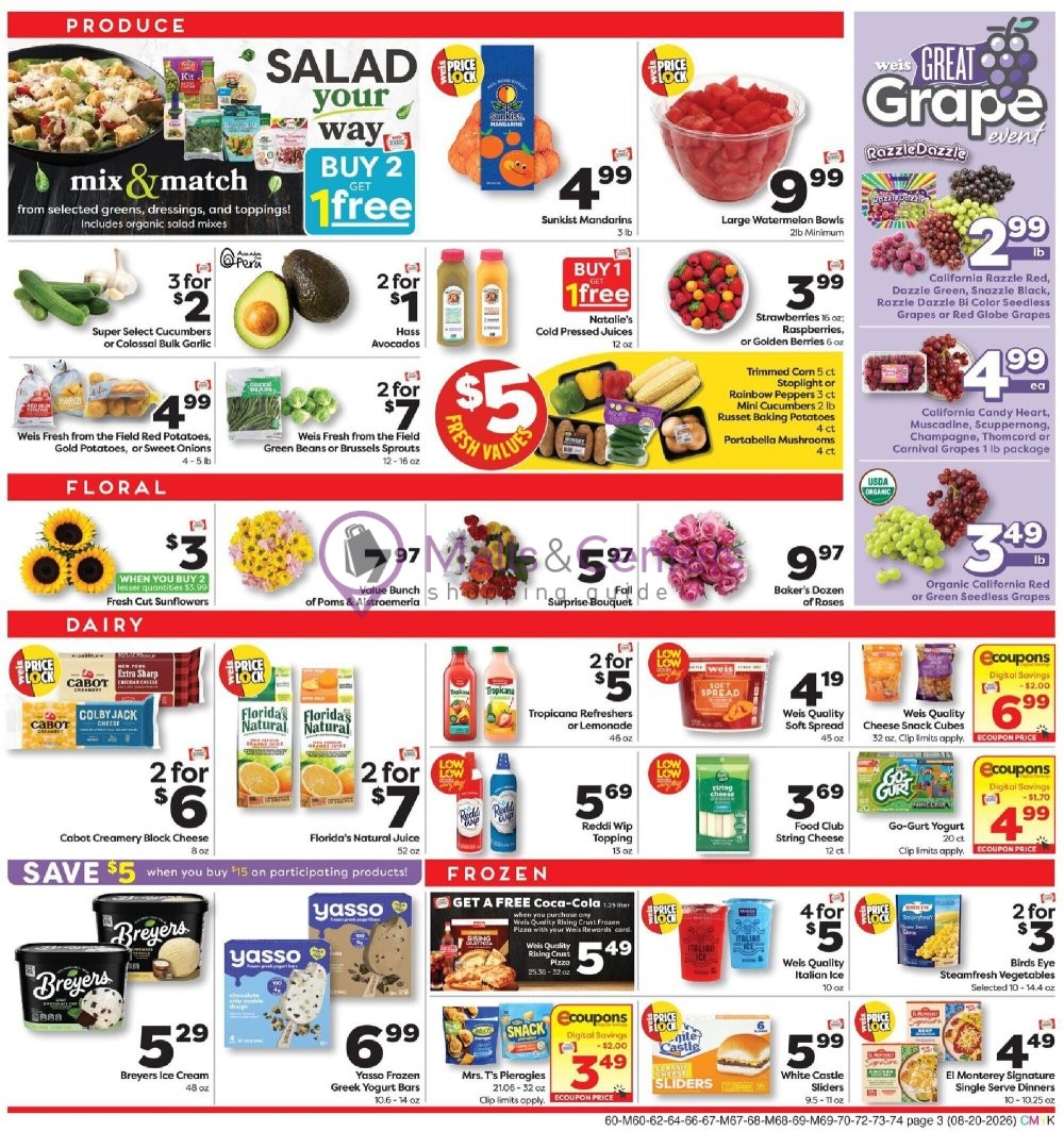 Weekly ad for Weis Markets valid: 08/20/2026 - 08/26/2026, page 3