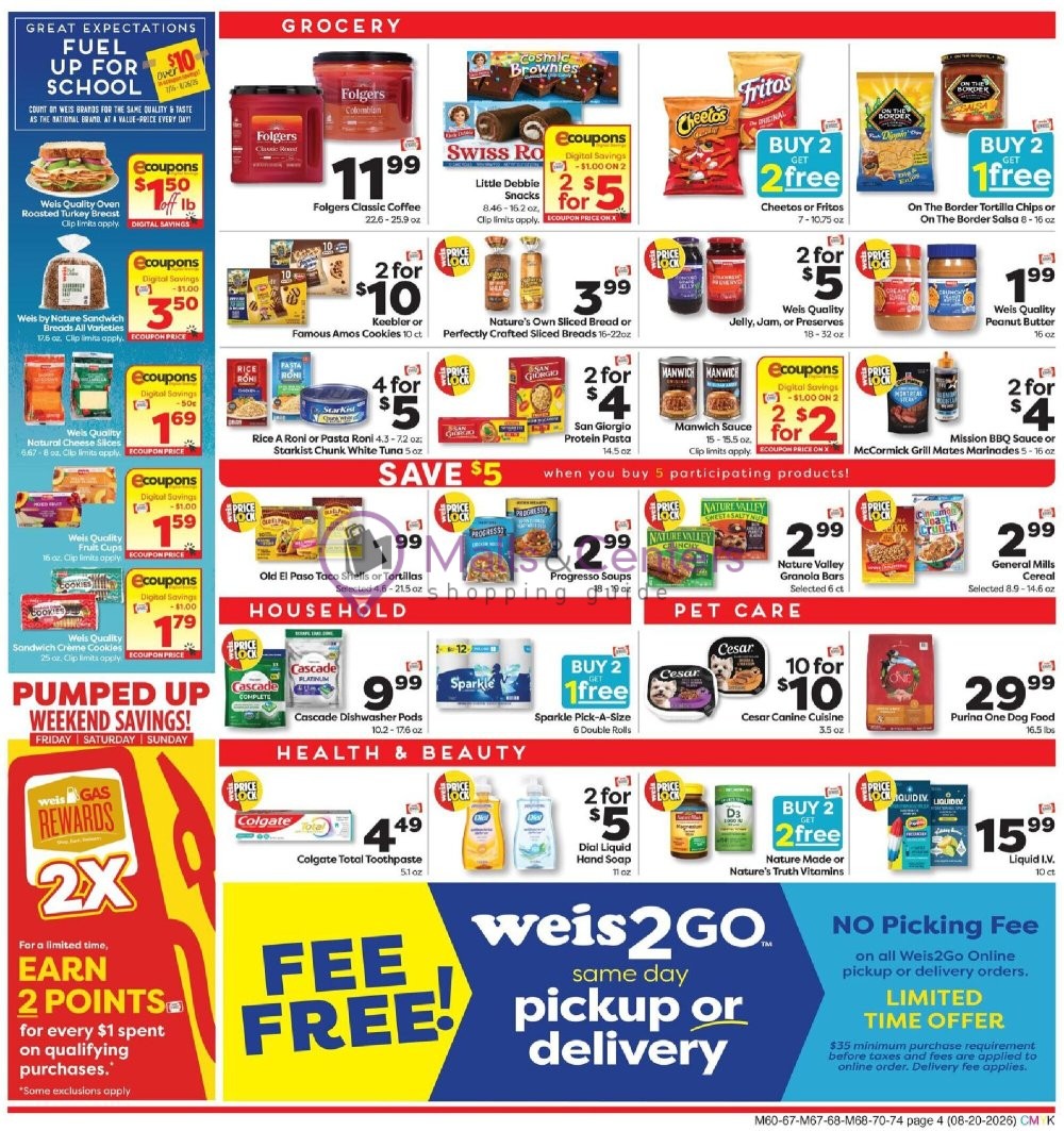Weekly ad for Weis Markets valid: 08/20/2026 - 08/26/2026, page 4