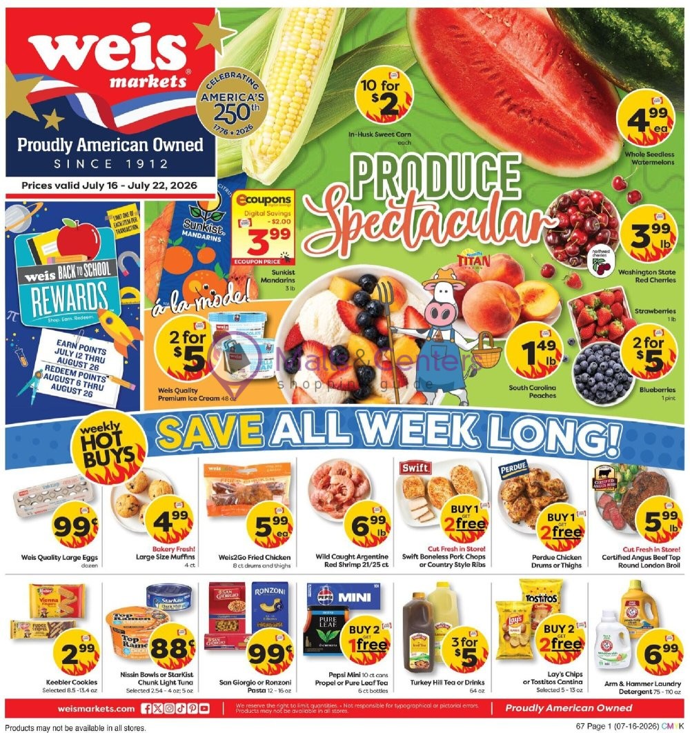 Weekly ad for Weis Markets valid: 07/16/2026 - 07/22/2026, page 4