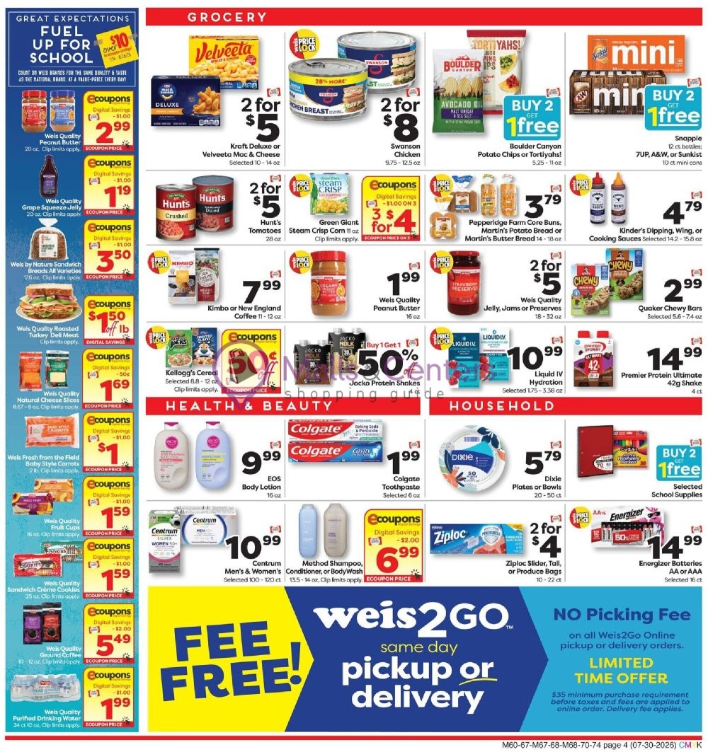 Weekly ad for Weis Markets valid: 07/30/2026 - 08/05/2026, page 4