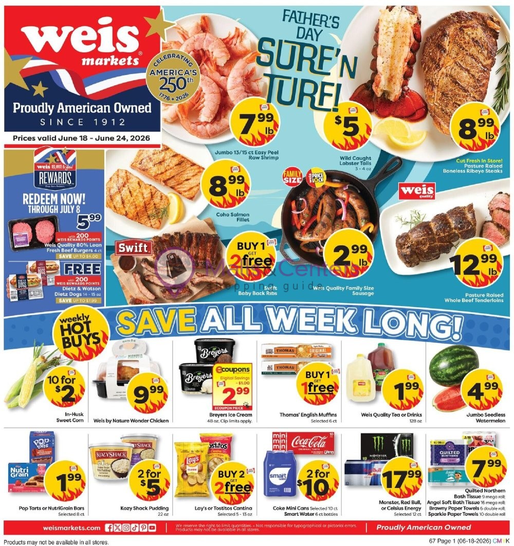 Weekly ad for Weis Markets valid: 06/18/2026 - 06/24/2026, page 4