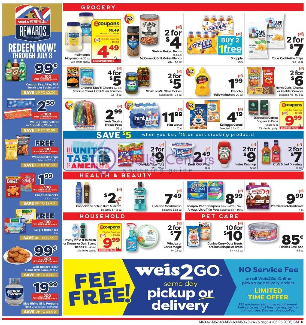 Weekly ad for Weis Markets valid: 06/25/2026 - 07/01/2026, page 4