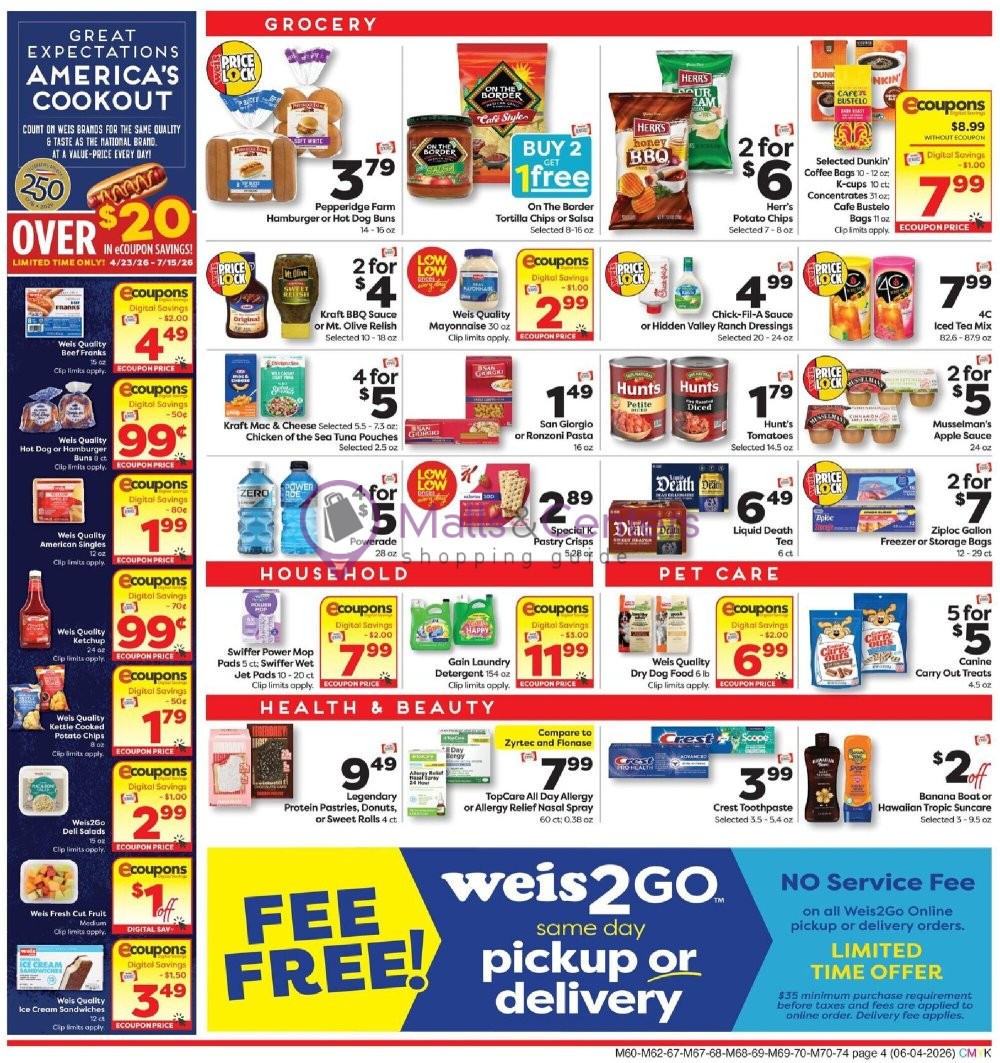 Weekly ad for Weis Markets valid: 06/04/2026 - 06/10/2026, page 4