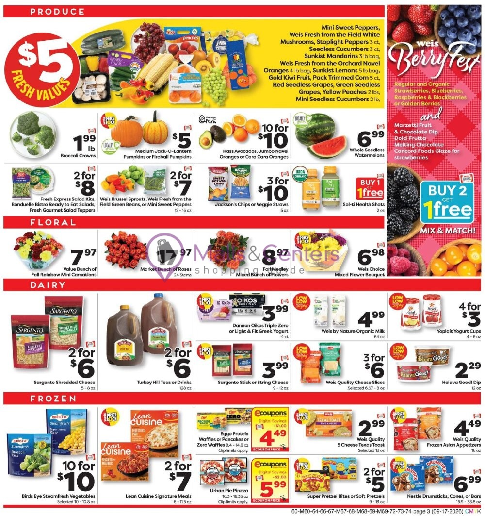 Weekly ad for Weis Markets valid: 09/17/2026 - 09/23/2026, page 3