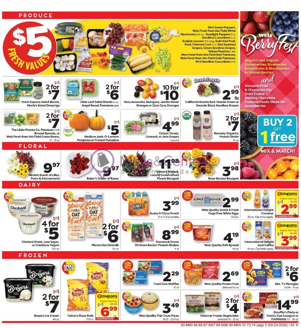 Weekly ad for Weis Markets valid: 09/24/2026 - 09/30/2026, page 3