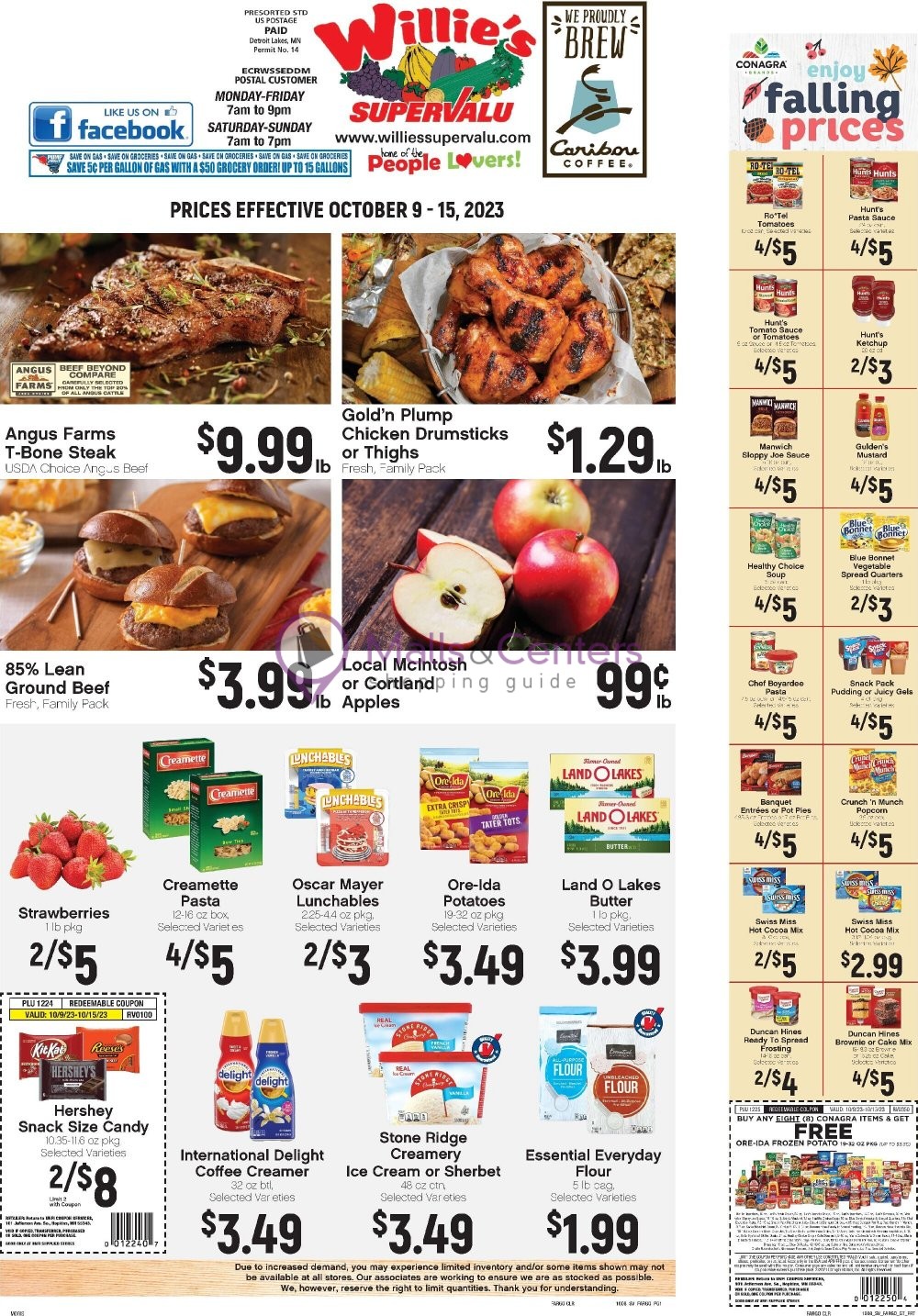 Willie's Supervalu Weekly ad valid from 10/09/2023 to 10/15/2023
