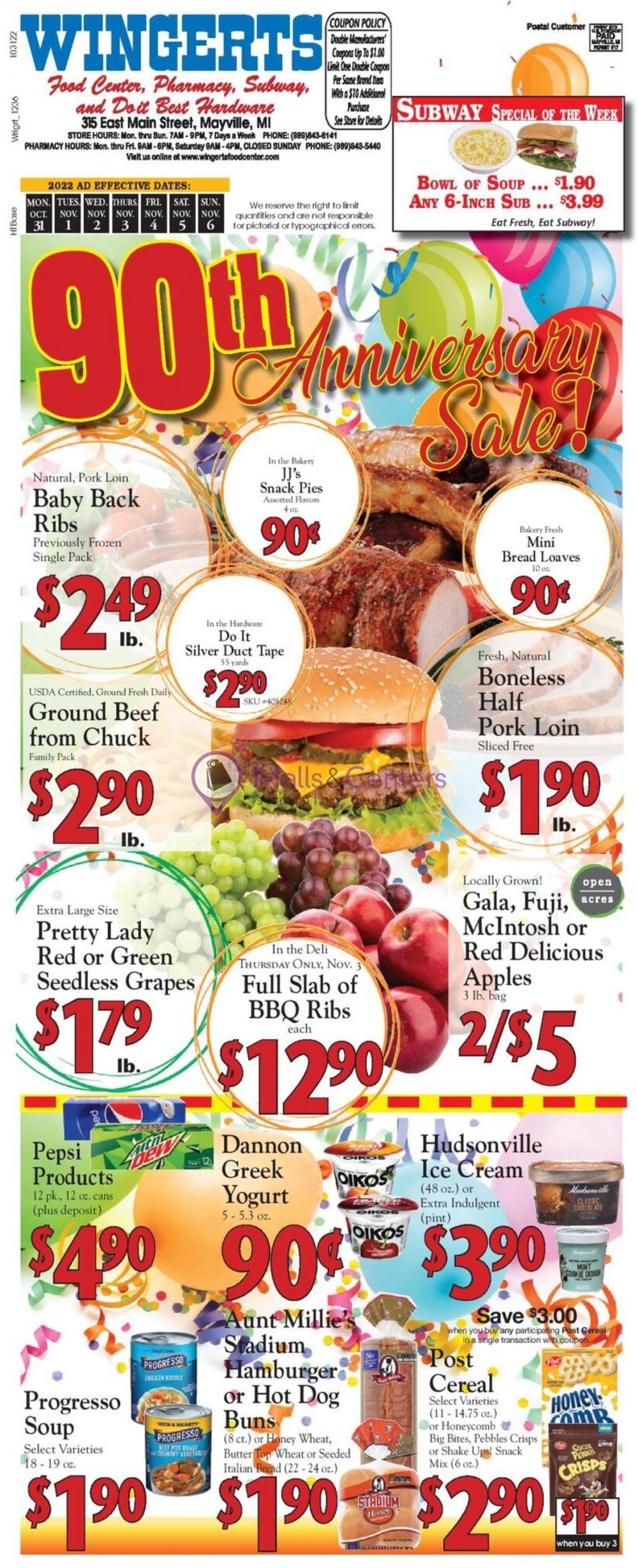 Wingert's Food Center Weekly ad valid from 10/31/2022 to 11/06/2022