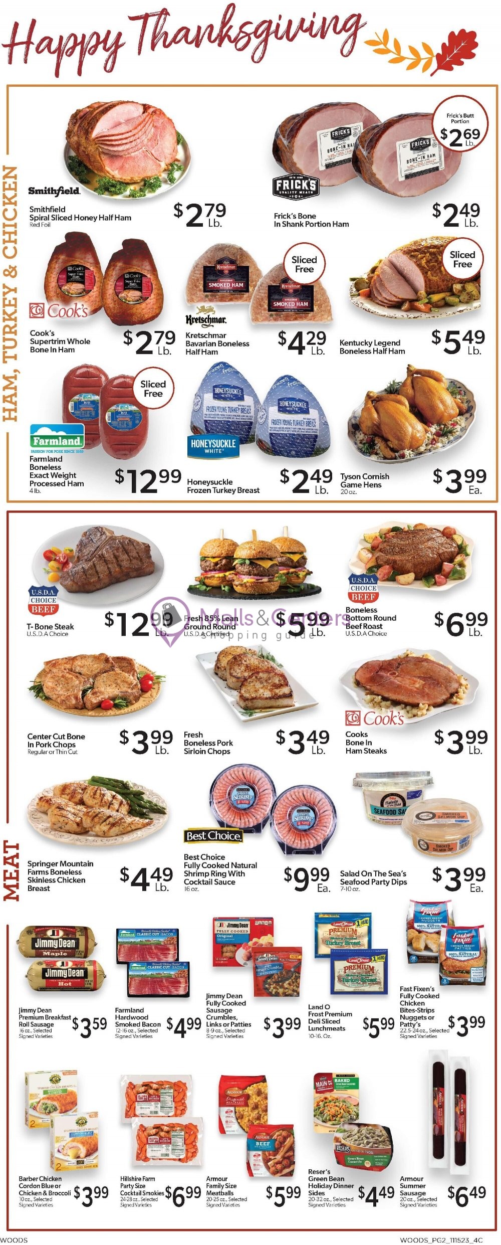 Woods Supermarket Weekly ad valid from 11/15/2023 to 11/28/2023
