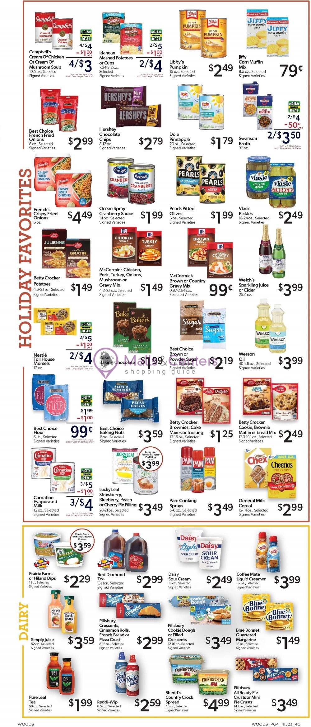 Woods Supermarket Weekly ad valid from 11/15/2023 to 11/28/2023
