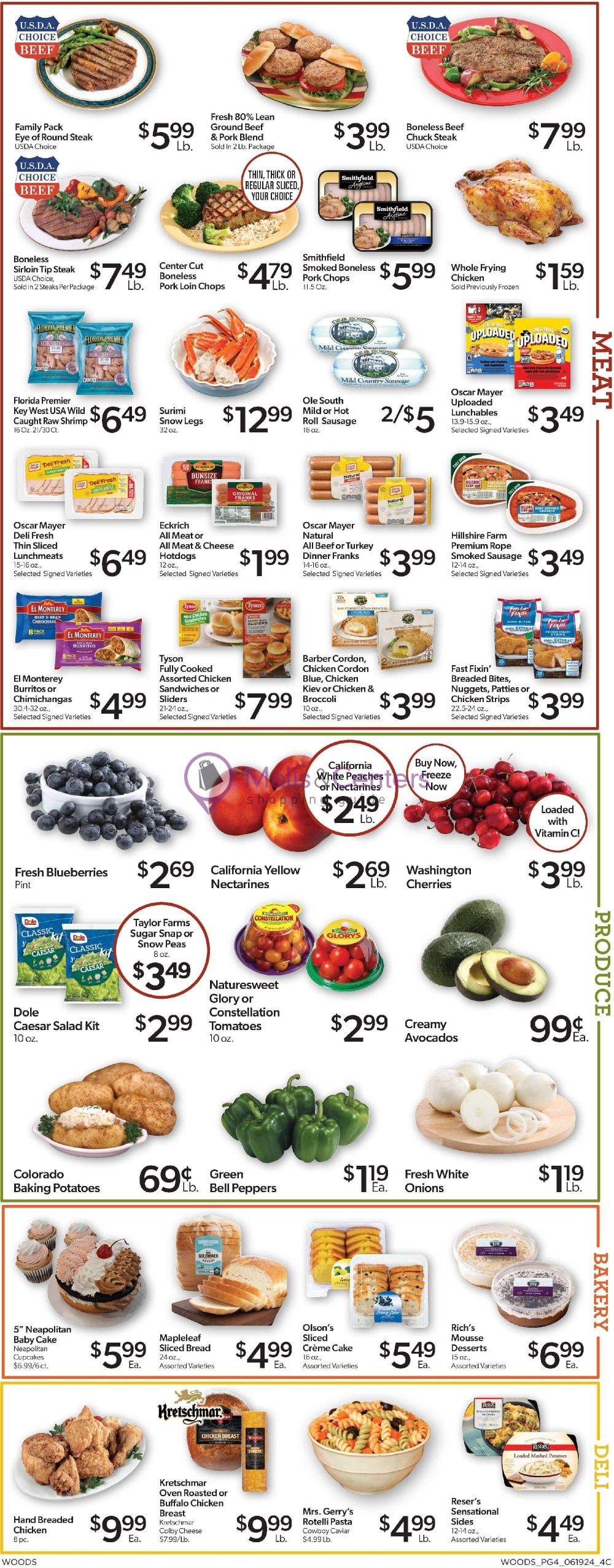 Weekly ad for Woods Supermarket valid: 06/19/2024 - 06/25/2024, page 4