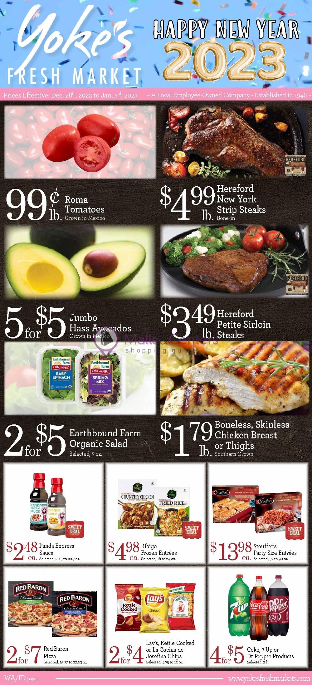 Yoke's Fresh Markets Weekly ad valid from 12/28/2022 to 01/03/2023